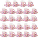 Pink Floral Paper Teacup with Saucer – Tea Party Table Decor