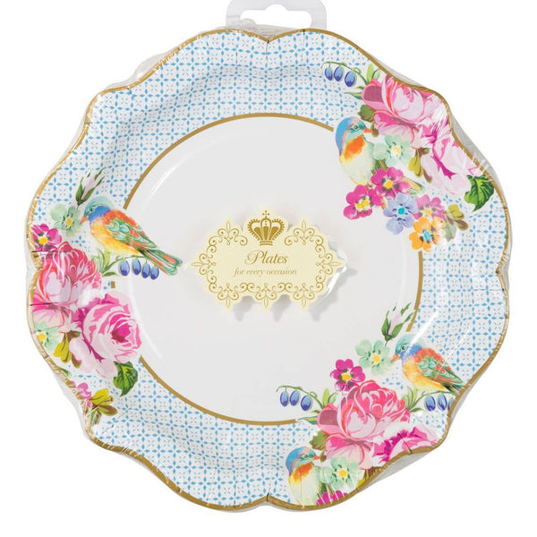 Floral Tea Party Plates – Set of 12 Elegant Paper Tableware
