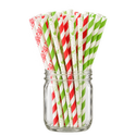 Christmas straw mix in a clear mason jar with a transparent background