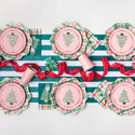 Christmas Floral Swan Print Large Green Napkins (Set of 20)