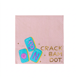 Crack Bam Dot napkin with enhanced gold lettering contrast