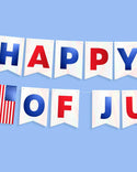 Stars & Stripes Patriotic Banner - white foil 5 ft banner