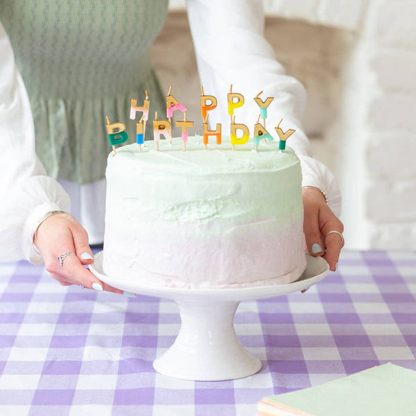 Rainbow Happy Birthday Candles | Cake Candles