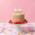 White & Gold Milestone Candles Set | Cake Candles