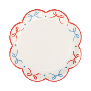 Patriotic Scalloped Bow Paper Plates
