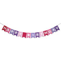 Reusable Happy Birthday Banner - Pink Purple Felt Party Decoration