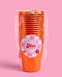 Orange Iridescent Cups