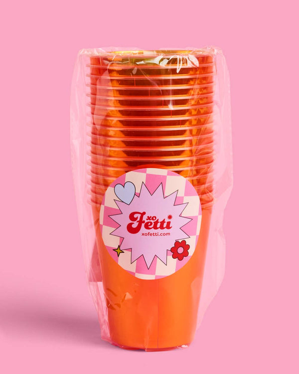 Orange Iridescent Cups