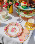 Floral Tea Party Plates – Set of 12 Elegant Paper Tableware