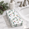 Down The Slope guest towels beside a bathroom sink