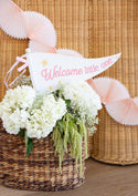 Welcome Little One Pink Pennant