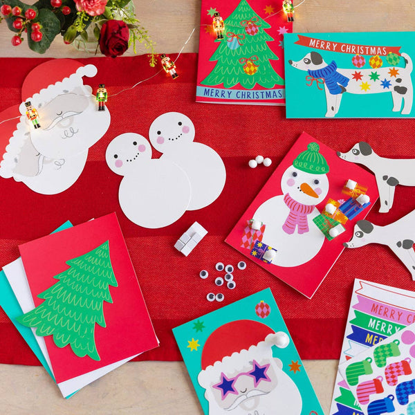 Santa Christmas Card Kit - 12 Pack | Christmas Craft
