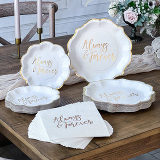 Always & Forever 72 Piece Party Tableware Set (24 Guests)