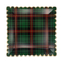 Green Plaid Christmas 10" Square Dinner Plates
