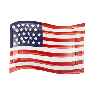 Wavy American Flag Plate