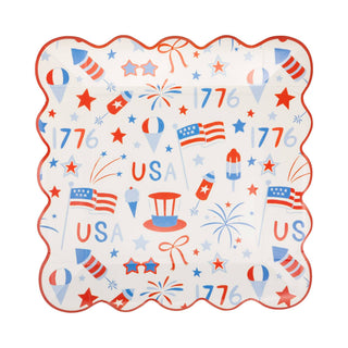 USA Icons Paper Plate