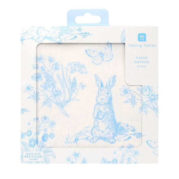 Blue & White Bunny Napkins