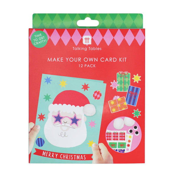 Santa Christmas Card Kit - 12 Pack | Christmas Craft