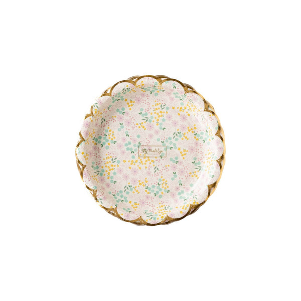 ELEGANT CREAM & GOLD BOW DINNER PLATES