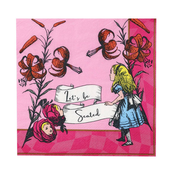 Alice in Wonderland Pink Napkins