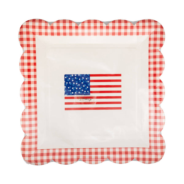 Wavy American Flag Plate