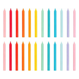 Rainbow Birthday Candles - 24 Pack | Cake Candles