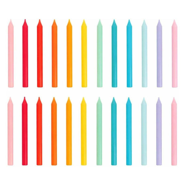 Rainbow Birthday Candles - 24 Pack | Cake Candles