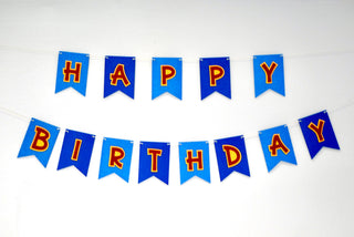 Happy Birthday Banner- Blues