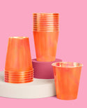 Orange Iridescent Cups
