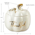 Thankful White Pumpkin Decorative Bowl