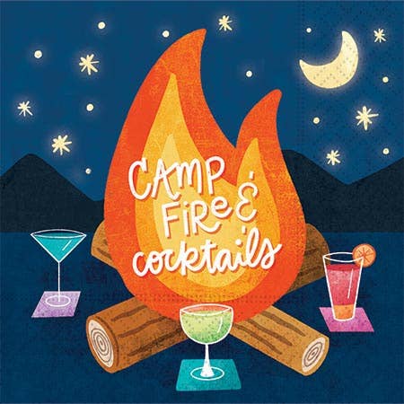 Campfire and Cocktails Beverage Napkin