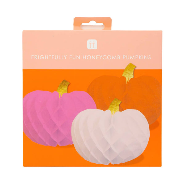 Pumpkin Honeycomb Decorations | Fall Décor | 3 Pack |