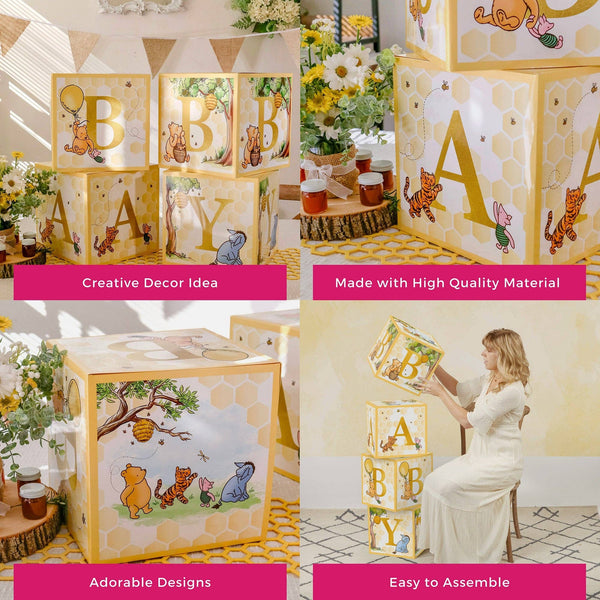 Winnie-the-Pooh Bear Baby Block Boxes