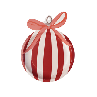 Red and White Striped Shaped Ornament Plates