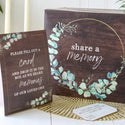 Celebration of Life Memory Funeral Guest Book and Box for Memorial Service