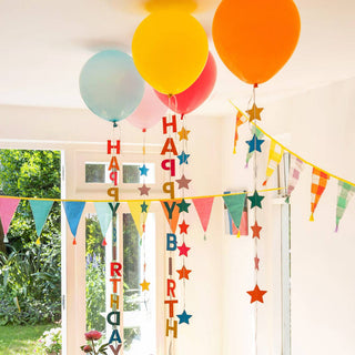 Birthday Brights Balloons With Star and Happy Birthday Tails