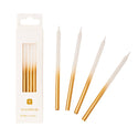 White & Gold Candles - 16 Pack | Birthday Candles
