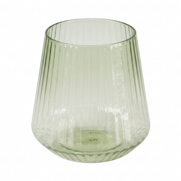 Green ribbed cup