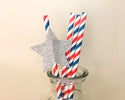 Paper Straws / July 4th Straws / Red, White, and Blue Straws / 4th of July Straws / Party Straws / Patriotic Straws / America Party