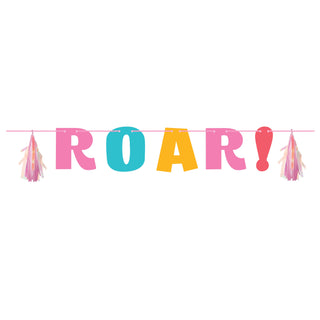 ROAR! Pink Dinosaur Garland / Girl Dinosaur Party / Dinosaur Birthday Decor / Pink Dinosaur Banner / Dinosaur Party Decor