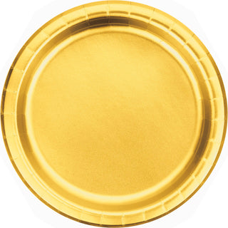 Gold Dessert Plate / Gold Foil Plate / Gold Paper Plate / Gold Small Plate / 7" Gold Dessert Plate / Gold Anniversary Plate