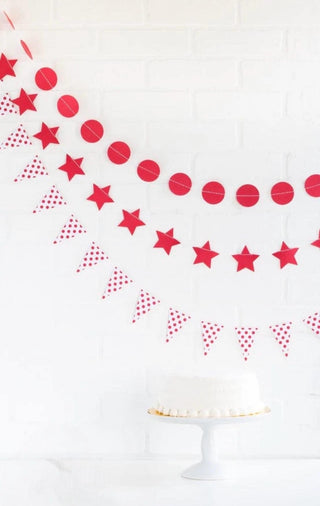 Red Mini Banner / Red Banner / Christmas Decor / July 4th Decor / 4th of July / Memorial Day / Party Banner / Birthday
