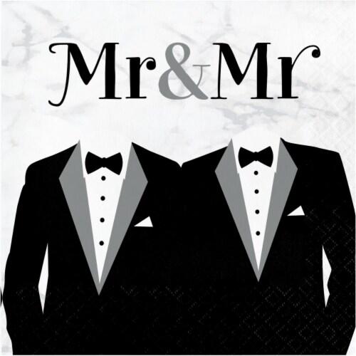 Mr and Mr Napkins/ Black and White Napkins / Black Napkins / Same Sex Marriage / Same Sex Wedding / Wedding Napkins / Wedding Shower Napkins