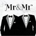 Mr and Mr Napkins/ Black and White Napkins / Black Napkins / Same Sex Marriage / Same Sex Wedding / Wedding Napkins / Wedding Shower Napkins