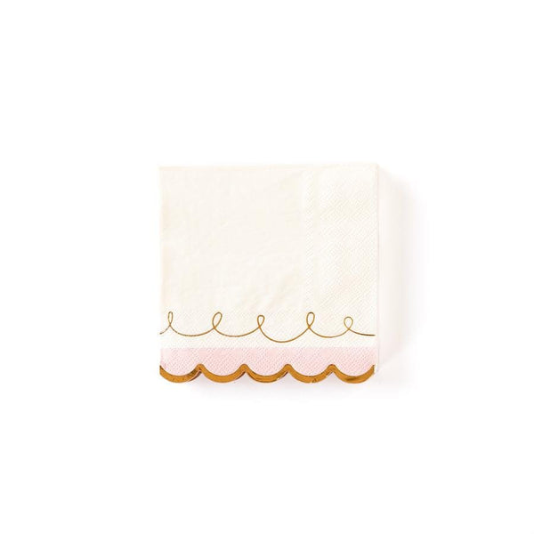 Pink and Gold Napkins / Pink and White / Princess Napkins / Baby Shower Napkins / Bridal Shower Napkins / Ice Cream Party Napkins