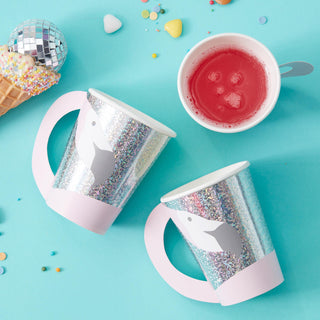 Flamingo Cups / Flamingo Party Cups / Flamingo Party / Flamingo Party Decorations / Silver Foil Flamingo Cup