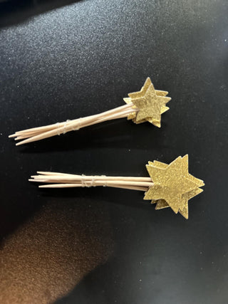 Star Cupcake Toppers / Glittery Stars / Holiday Decor / Graduation / Twinkle Twinkle Little Star / Silver Stars / Gold and Silver Stars