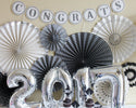 Black and White Streamers / Graduation Decor / Halloween Decor / Birthday Party Streamers / Party Streamers / Anniversary Party Streamers