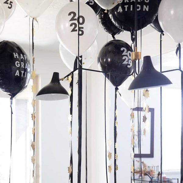 Black and White Streamers / Graduation Decor / Halloween Decor / Birthday Party Streamers / Party Streamers / Anniversary Party Streamers