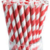 Red Stripe Paper Party Straws